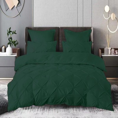 Lenjerie pat finet uni 6 piese verde petrol